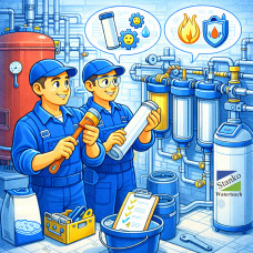 Монтаж фильтров для котельной